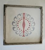 Vierkant siertegeltje Villeroy & Boch in verzilverde houder, Ophalen