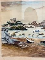 Raymond BLOSSIER 1925-13 Schilderij Calvaire zee Olieverf, Ophalen of Verzenden