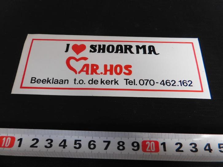 sticker Den Haag I LOVE Shoarma AR. HOS Beeklaan, Verzamelen, Stickers, Zo goed als nieuw, Ophalen