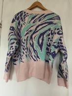 Promod trui maat L zebra tijger blauw paars roze wol warm, Overige kleuren, Maat 42/44 (L), Zo goed als nieuw, Promod