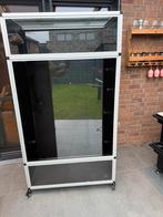 Terrarium met glazen schuif deuren, Huis en Inrichting, Met plank(en), Gebruikt, Metaal, 150 tot 200 cm