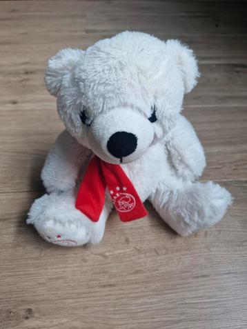 Ajax Teddybeer - Witte Knuffel met Rood Sjaaltje beschikbaar voor biedingen