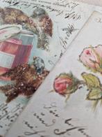 2 leuke kaarten uit 1901 met glitter cq. steentjes, Ophalen of Verzenden, Voor 1920, Gelopen, Duitsland