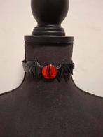 Halloween Choker Drakenoog Vleermuis, Met hanger, Kunststof, Zwart, Nieuw