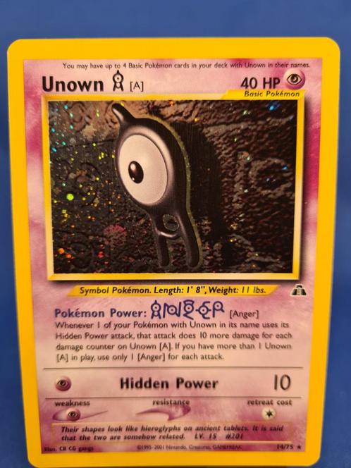 Unown [A] 14/75 - Neo Discovery, Hobby en Vrije tijd, Verzamelkaartspellen | Pokémon, Gebruikt, Losse kaart, Verzenden