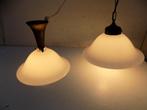 Hanglamp lamp vintage melkglazen kap vintage brocante, Huis en Inrichting, Lampen | Hanglampen, Ophalen of Verzenden, Gebruikt