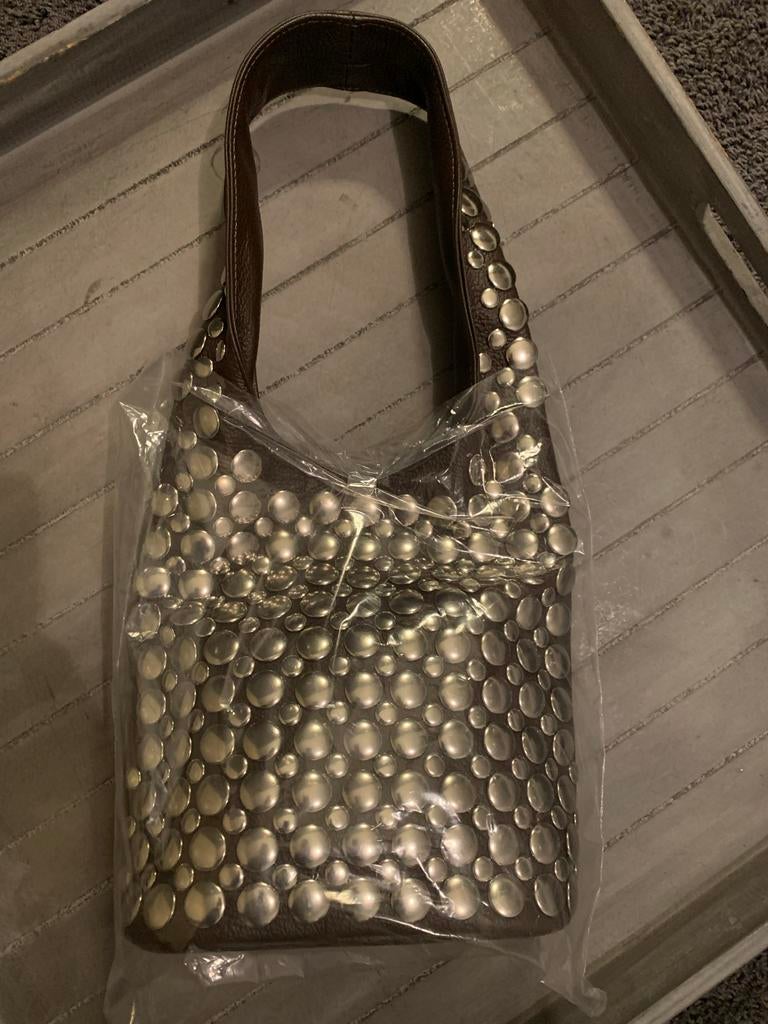 Bruine Igone Handtas met Zilveren Details, Ophalen of Verzenden, Nieuw, Bruin, Handtas