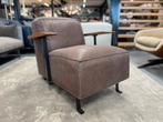 Showmodel Gelderland Woody Fauteuil bruin leer Design Stoel, Leer, Ophalen of Verzenden