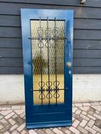 Mooie antieke deur met sierwerk, Ophalen of Verzenden, Zo goed als nieuw, Buitendeur, 200 tot 215 cm