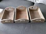 3 brocante/vintage houten (aardappel) bakken jaren 1940-50, Ophalen