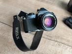 Pentax MV met lenzen flitser filters vintage draagkoffer, Audio, Tv en Foto, Fotocamera's Analoog, Ophalen of Verzenden, Gebruikt