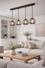 Eettafel Hanglamp Zwart 4 Bollen Smoke Glas LED E27 Design, Huis en Inrichting, Lampen | Hanglampen, Nieuw, Ophalen of Verzenden
