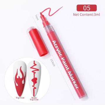 12 stuks Tekening Acryl Liner Pen Graffiti. Nail art/Nagels. beschikbaar voor biedingen
