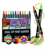 Yammii Acrylstiften Dual Tip - 12 Kleuren, Ophalen of Verzenden, Nieuw, Potlood of Stift