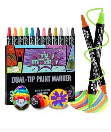 Yammii Acrylstiften Dual Tip - 12 Kleuren beschikbaar voor biedingen