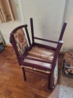 Houten Eettafel met 4 stoelen uittrekbaar dubbel, Ophalen, Gebruikt, Rond, Vijf personen of meer