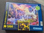 glow in the dark puzzel eenhoorn 1000 stukjes, Ophalen of Verzenden, 500 t/m 1500 stukjes, Gebruikt