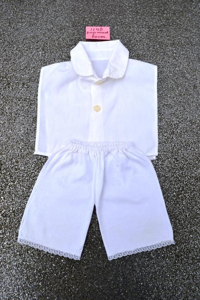 Mooi wit katoenen bloesje met broekje NR 2246, Verzamelen, Poppen, Zo goed als nieuw, Kleertjes, Ophalen of Verzenden