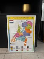 Poster kaart Nederland /provincies en hoofdsteden, Ophalen of Verzenden, Zo goed als nieuw, Whiteboard