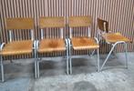 Nog 4 x schoolstoelen vintage cafe stoelen kantine retro, Ophalen of Verzenden, Zo goed als nieuw, Wit, Vijf, Zes of meer stoelen
