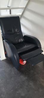Relax fauteuil blauw leder, Huis en Inrichting, Fauteuils, Ophalen, Gebruikt, 50 tot 75 cm, Leer