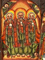 251111  Oud Afrikaans handbeschilderde icoon uit Ethiopie, Antiek en Kunst, Ophalen of Verzenden