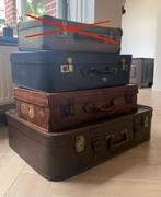 3 Vintage Koffers - Trouwdecoratie, Gebruikt, 50 tot 60 cm, Slot, Leer