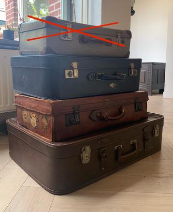 3 Vintage Koffers - Trouwdecoratie beschikbaar voor biedingen