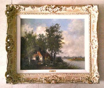 Boerderij aan vaart / koeien - H.J. Veger 1910-1983 beschikbaar voor biedingen