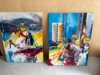 Bouw gerelateerde schilderijen, Antiek en Kunst, Kunst | Schilderijen | Abstract, Ophalen of Verzenden