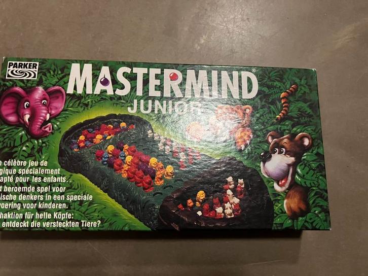 Mastermind junior, Hobby en Vrije tijd, Gezelschapsspellen | Bordspellen, Zo goed als nieuw, Een of twee spelers, Ophalen of Verzenden