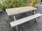 Picknicktafel - gebruikt maar nog goed voor een ronde mee!, Tuin en Terras, Picknicktafels, Ophalen, Gebruikt, Rechthoekig, Hout