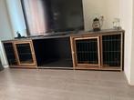 Houten honden bench voor 2 of 3 honden, Dieren en Toebehoren, Hondenbenches, Gebruikt, Ophalen