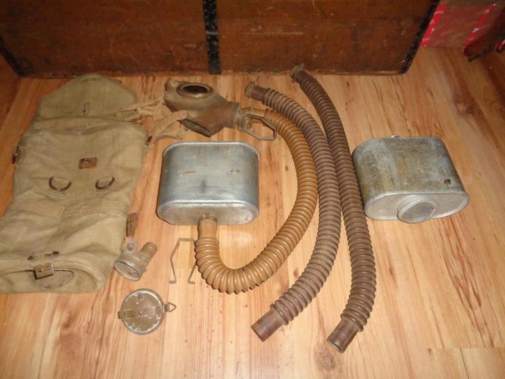 Gasmasker M1934 Belgisch leger uitgebreide set wo2 oorlog, Verzamelen, Militaria | Tweede Wereldoorlog, Overige soorten, Overige typen