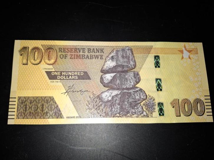 ### Zimbabwe 100 dollar 2020 ###, Postzegels en Munten, Bankbiljetten | Afrika, Overige landen, Ophalen of Verzenden