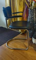 Eetkamerstoel van Gebr. De Wit 3011, Ophalen, Zwart, Info@verspuy.nl, Leer