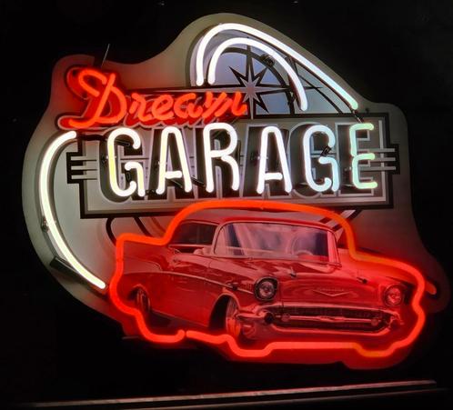 FIFTIES SIXTIES NEONVERLICHTING DREAM GARAGE MET ACHTERPLAAT, Verzamelen, Automaten | Overige, Zo goed als nieuw, Ophalen