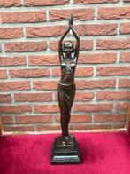 oud bronzen beeld, elegante dame, Antiek en Kunst, Antiek | Koper en Brons, Ophalen of Verzenden, Brons