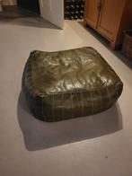 Leren poef, Huis en Inrichting, Banken | Voetenbanken en Poefen, Ophalen, Vierkant, 50 tot 75 cm, 50 tot 75 cm