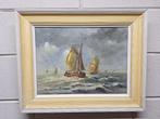 Boten op Zee, Antiek en Kunst, Kunst | Schilderijen | Klassiek, Ophalen of Verzenden
