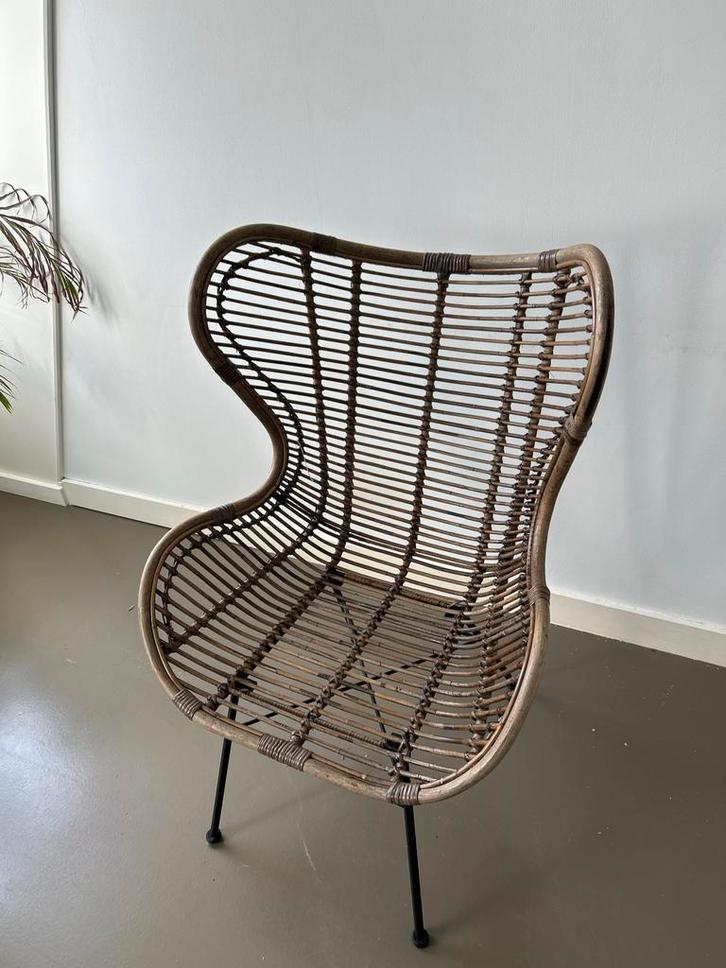 Vintage Rotan Fauteuil, Antiek en Kunst, Antiek | Meubels | Stoelen en Banken, Ophalen