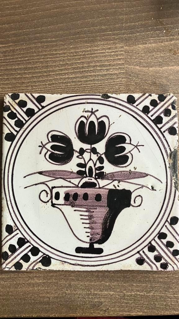 Tulpen tegeltje, Antiek en Kunst, Antiek | Wandborden en Tegels, Ophalen of Verzenden