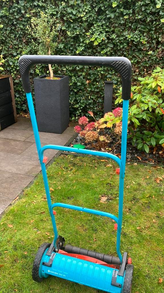 Gardena 6000sm grasmaaier, nieuw geslepen met garantie., Tuin en Terras, Grasmaaiers, Gebruikt, Handgrasmaaier, 40 t/m 49 cm, Kooimesmaaier