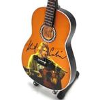 Kurt Cobain Nirvana foto miniatuur gitaar van hout 25cm deco, Verzamelen, Info@deconoord.nl, Verzenden, Deco Noord, Nieuw