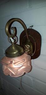 Antiek messing wandlampje., Antiek en Kunst, Ophalen of Verzenden
