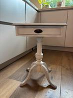 Antieke Bijzettafel - Wit Gespoten, Huis en Inrichting, Tafels | Bijzettafels, Minder dan 55 cm, Gebruikt, Rechthoekig, Hout