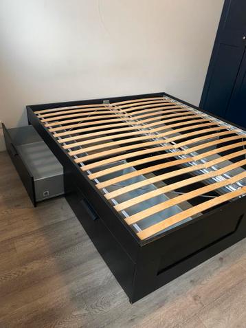 IKEA BRIMNES Bedframe 180x200 cm met opberglades – Zwart - afbeelding 4