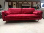 Rode Velvet Bank & Fauteuil Set, Huis en Inrichting, Fauteuils, ., Ophalen of Verzenden, Zo goed als nieuw, .