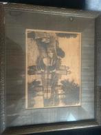 Oude prent met lijst, Antiek en Kunst, Kunst | Schilderijen | Klassiek, Ophalen of Verzenden