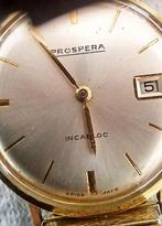 14 KT gouden Prospera herenhorloge, Overige merken, Staal, Polshorloge, Ophalen of Verzenden